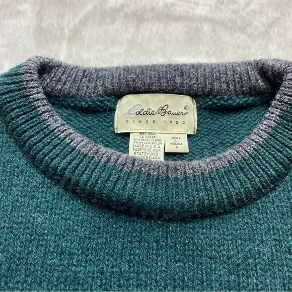 Eddie Bauer Vintage Wool Blend Crew Neck Sweater Size Large - Picture 6 of 10